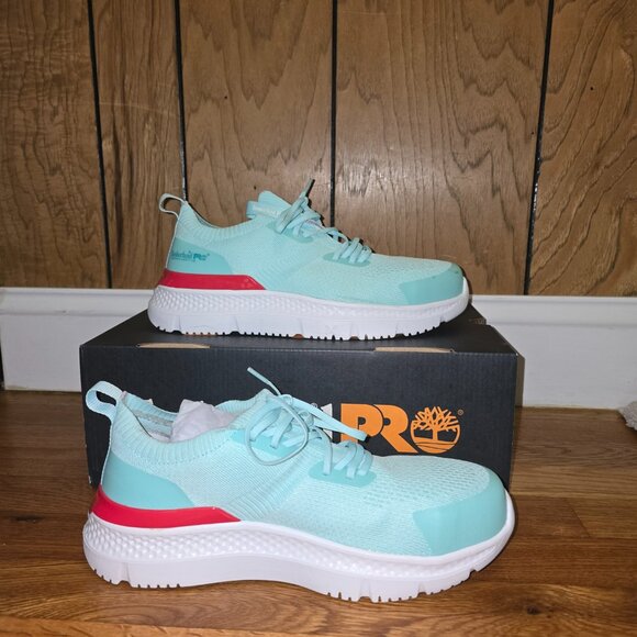 Timberland PRO Women's Serta Slip-On Light Blue Sneakers W Composite Safety Toe - Picture 3 of 11